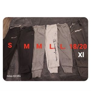 Small Champion 2 medium O'Neal  1 large champion 1 large O'Neal 1 xl bench sweat